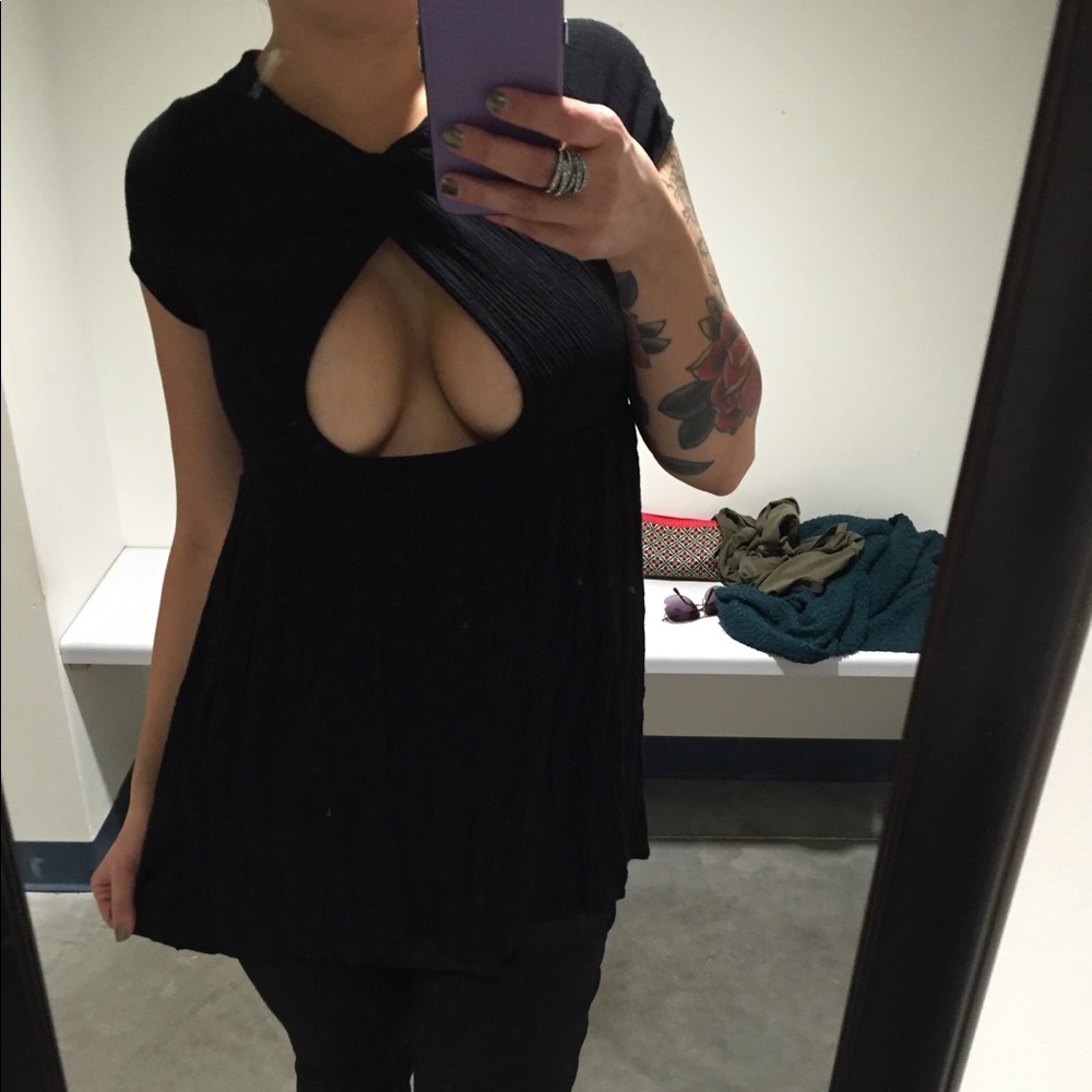 Mini dress with cut out front and back